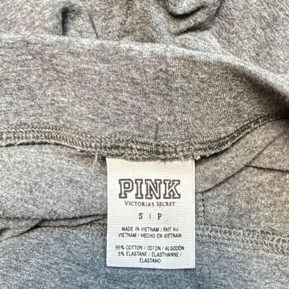 PINK VICTORIA’S SECRET Women’s Gray Logo Dog Cotton Legging Size Small - Picture 3 of 5